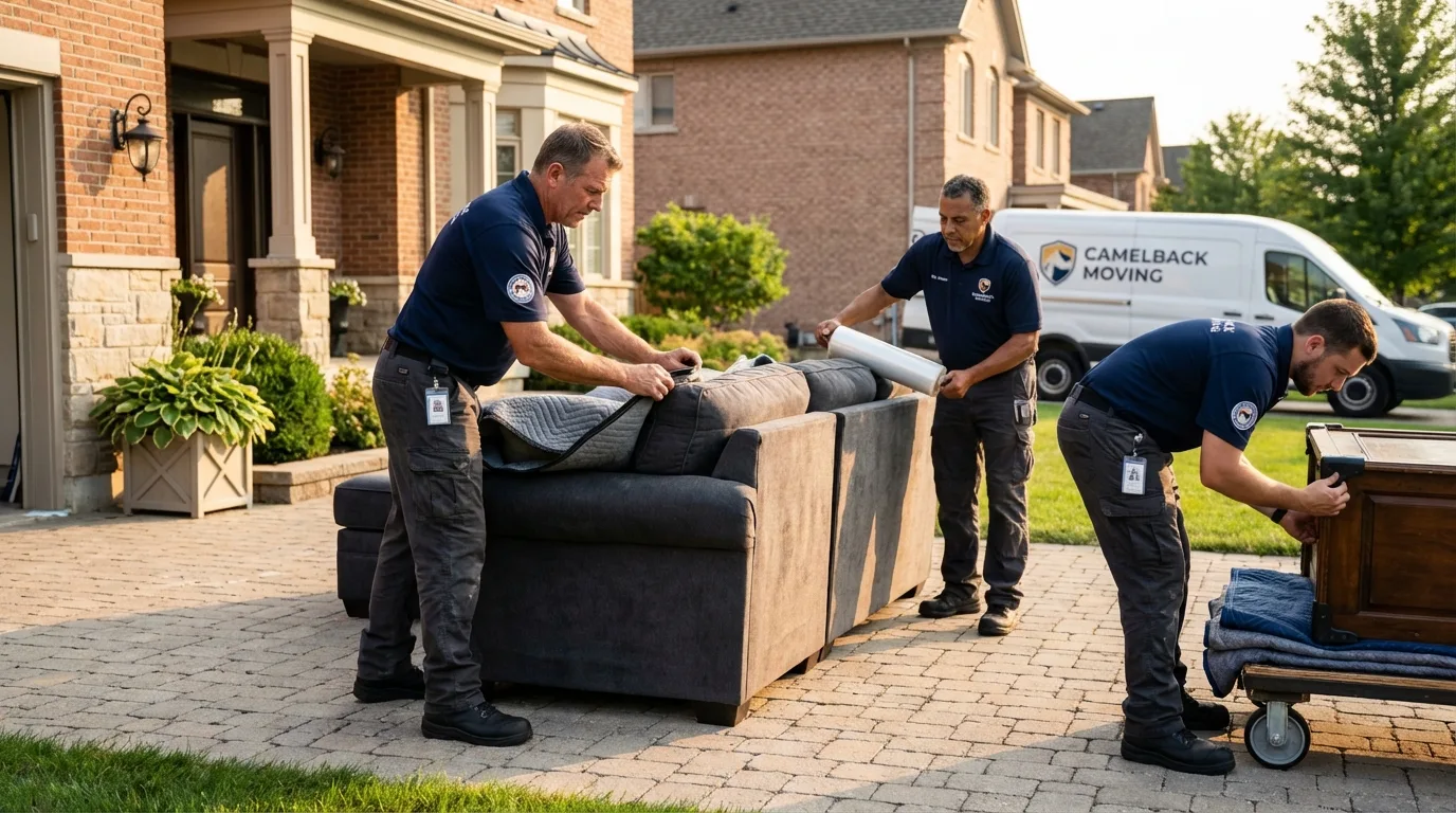 Large estate moving crew wrapping furniture in Miramar Beach, FL