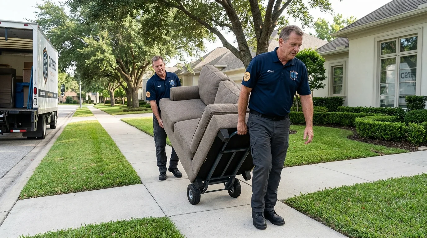 Local residential moving crew loading furniture in Miramar Beach, FL
